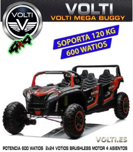 BUGGY PARA NIÑOS POTENCIA 600 WATIOS 4X4 BATERIA 24 V 14Ah 4 PLAZAS TAMAÑO XXXL