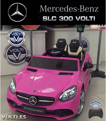 MERCEDES BENZ SLC 300 FINAL EDITION COCHE ROSA 12 VOLTIOS 2 MOTORES