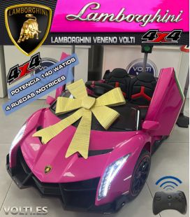 LAMBORGHINI VENENO POTENCIA 14O WATIOS ROSA 4x4 4 MOTORES